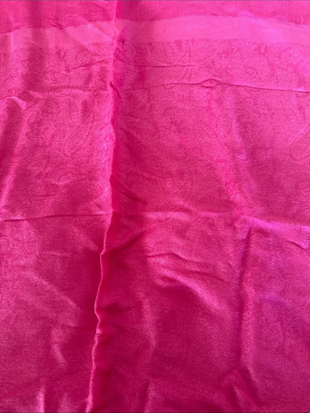 Women's Hot Pink Wrap Skirt / Shawl pashmina size paisley print
